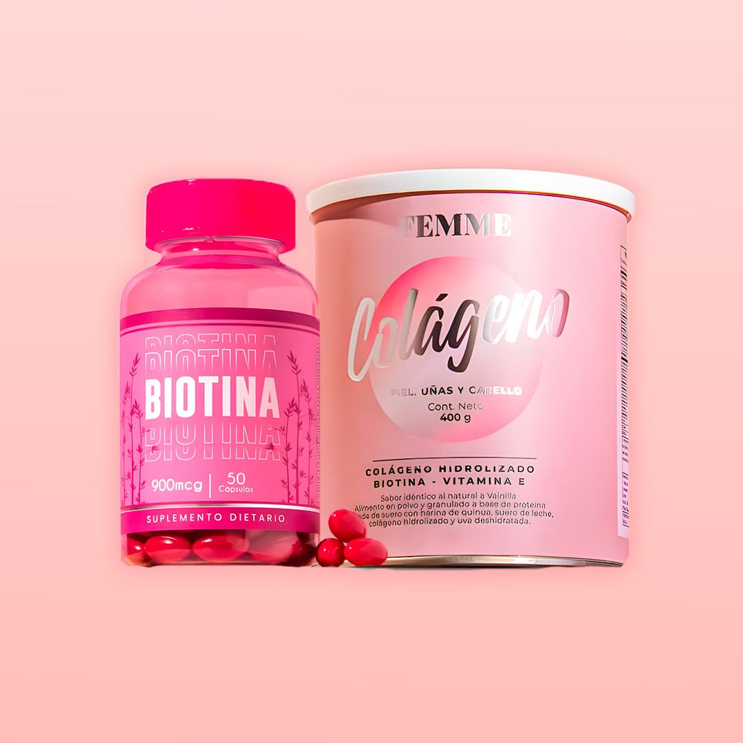 COMBO BIOTINA PURA + COLÁGENO HIDROLIZADO | SALUD DESDE ADENTRO🤩