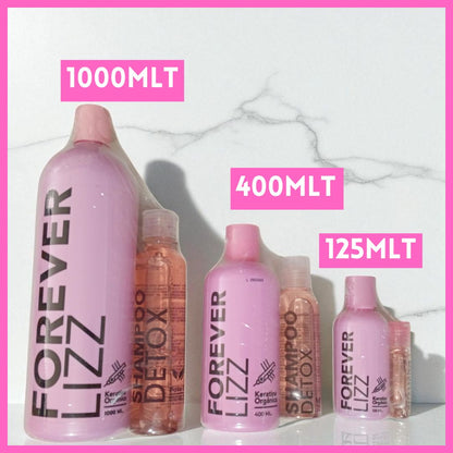 Forever Lizz – Kit de Keratina Vegana Sin Formol + Shampoo Detox | 125ml / 400ml / 1 Litro