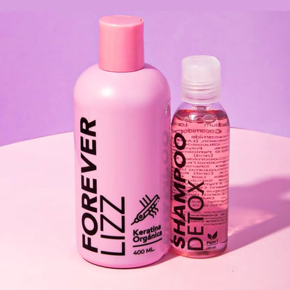 Forever Lizz – Kit de Keratina Vegana Sin Formol + Shampoo Detox | 125ml / 400ml / 1 Litro