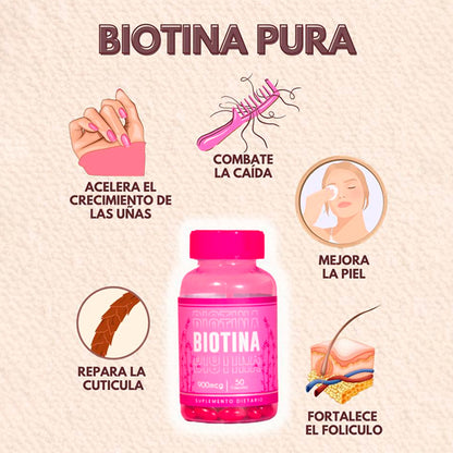 BIOTINA® PURA 900 mcg | La Clave para un cabello, uñas y piel saludables