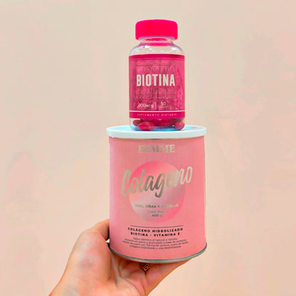 COMBO BIOTINA PURA + COLÁGENO HIDROLIZADO | SALUD DESDE ADENTRO🤩