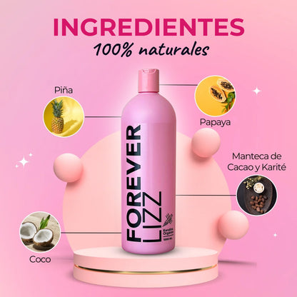Forever Lizz – Kit de Keratina Vegana Sin Formol + Shampoo Detox | 125ml / 400ml / 1 Litro