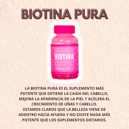 COMBO BIOTINA PURA + COLÁGENO HIDROLIZADO | SALUD DESDE ADENTRO🤩
