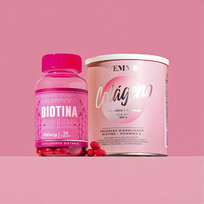 COMBO BIOTINA PURA + COLÁGENO HIDROLIZADO | SALUD DESDE ADENTRO🤩