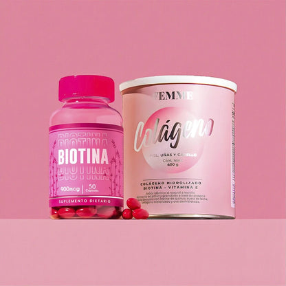 COMBO BIOTINA PURA + COLÁGENO HIDROLIZADO | SALUD DESDE ADENTRO🤩