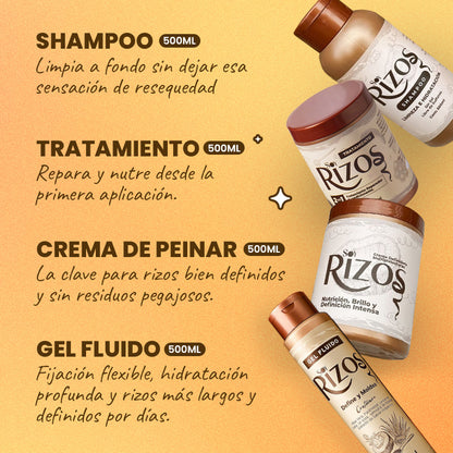 Kit Soy Rizos: Shampoo, Acondicionador, Crema y Gel + 2 Regalos 🎁