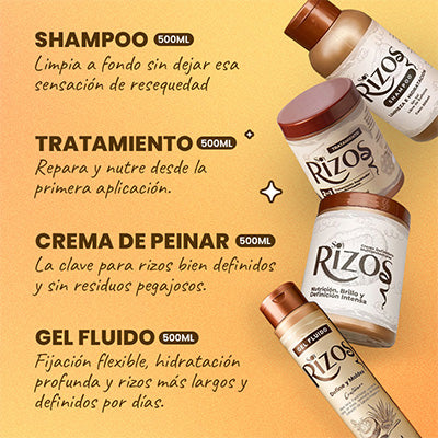 Kit Soy Rizos: Gel, Shampoo, Acondicionador y Crema + REGALOS