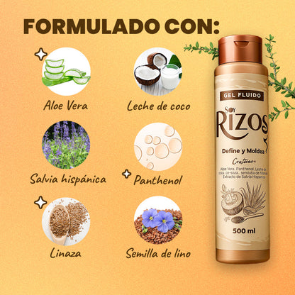 Rizos mas largos y Definidos por días | GEL FLUIDO SOY RIZOS® 500ML