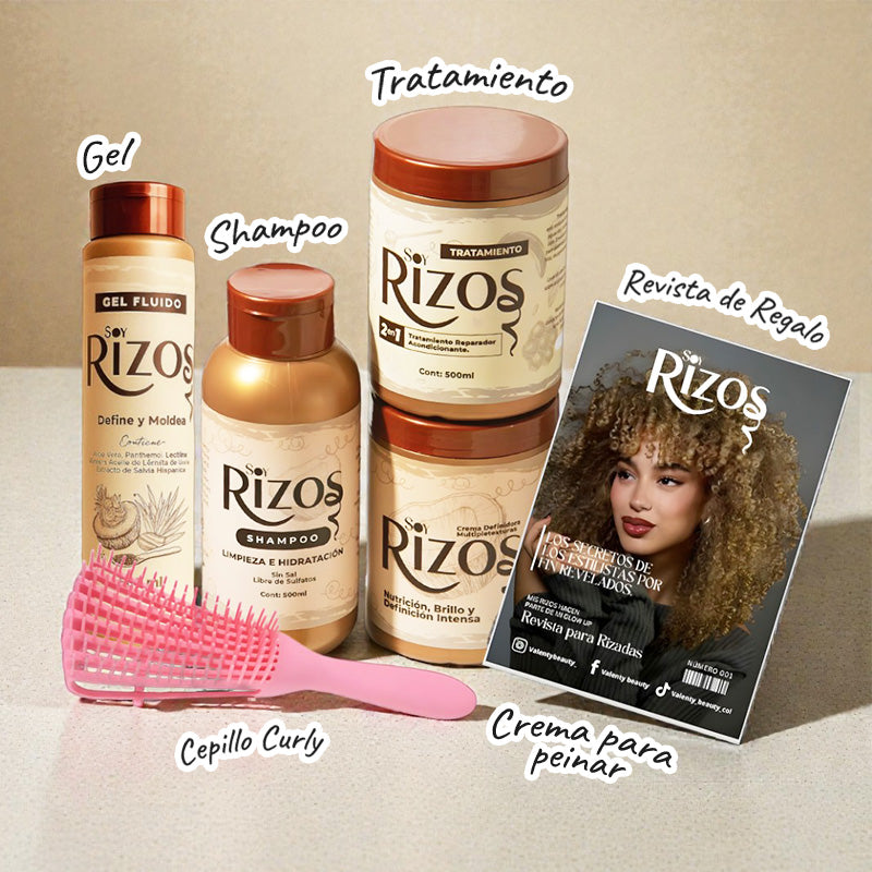 Kit Soy Rizos: Shampoo, Acondicionador, Crema y Gel + 2 Regalos 🎁