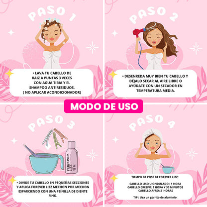 Forever Lizz – Kit de Keratina Vegana Sin Formol + Shampoo Detox | 125ml / 400ml / 1 Litro