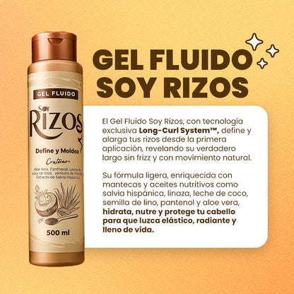 Rizos mas largos y Definidos por días | GEL FLUIDO SOY RIZOS® 500ML